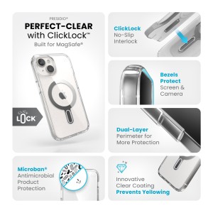 Speck iPhone 15 Presidio Clear with ClickLock