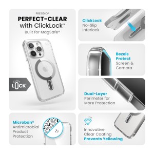 Speck iPhone 15 Pro | Presidio Clear with ClickLock