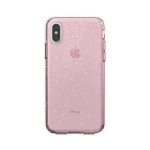 Speck iPhone XS/X Presidio Clear Glitter 閃粉防撞保護殼 - 粉紅色