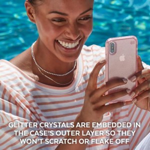 Speck iPhone XS/X Presidio Clear Glitter 閃粉防撞保護殼 - 透明配金色閃粉