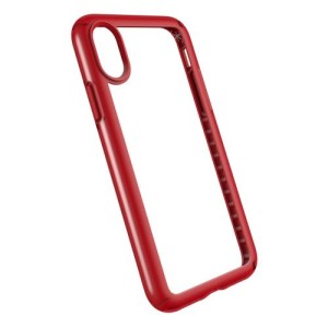 Speck iPhone XS/X Presidio Show 透明背蓋防撞保護殼 - 心動紅