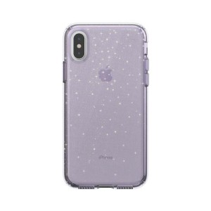 Speck iPhone XS/X Presidio Clear Glitter 閃粉防撞保護殼 - 紫色