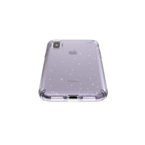 Speck iPhone XS/X Presidio Clear Glitter 閃粉防撞保護殼 - 紫色