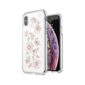 Speck iPhone XS/X Presidio Clear Print 透明內嵌式印花防撞保護殼 - 粉紅花