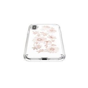 Speck iPhone XS/X Presidio Clear Print 透明內嵌式印花防撞保護殼 - 粉紅花