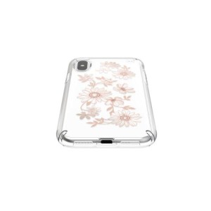 Speck iPhone XS/X Presidio Clear Print 透明内嵌式印花防撞保护壳 - 粉红花